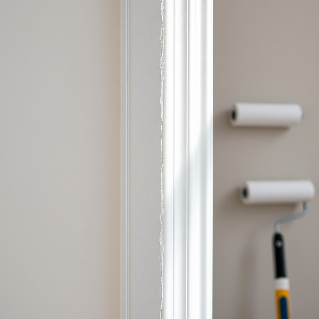 Close-up of clean paint edges and smooth wall finish