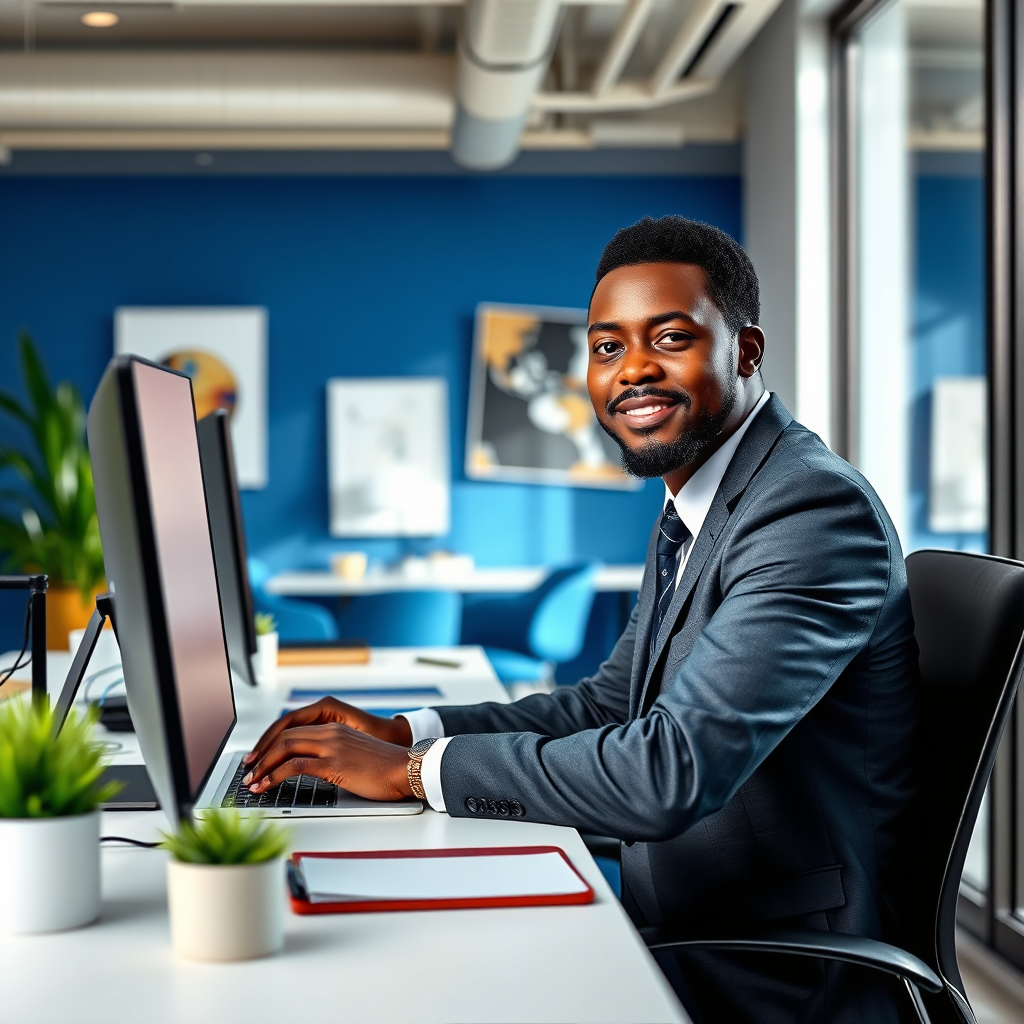 African professional workspace
