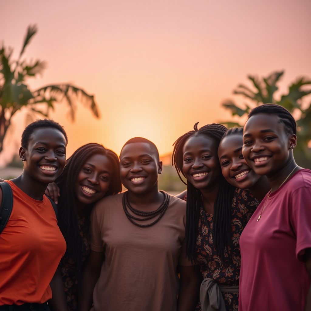 Group of youths smiling outdoors
