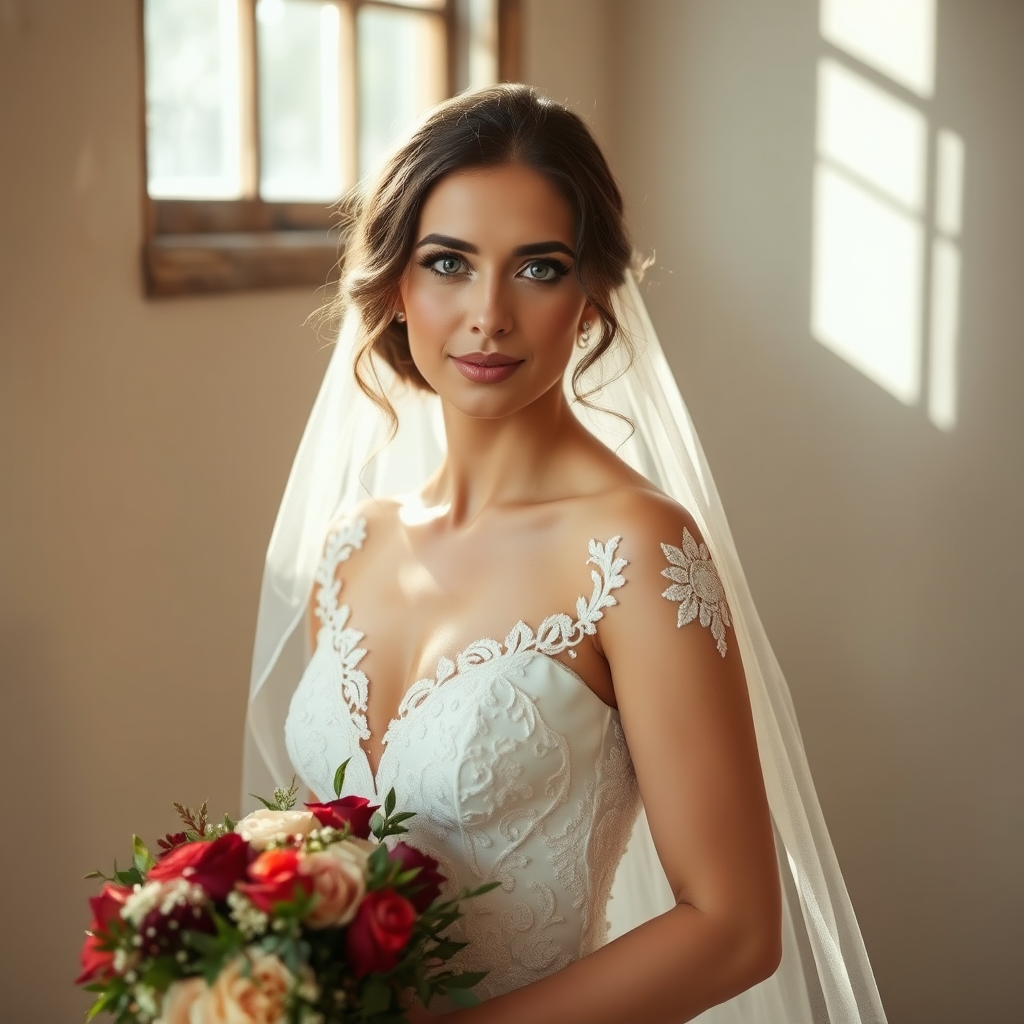 Airy bridal portrait
