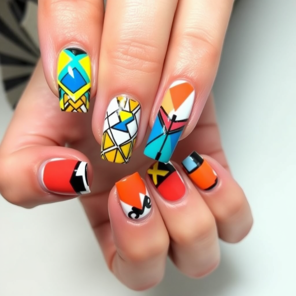 Geometric nail art