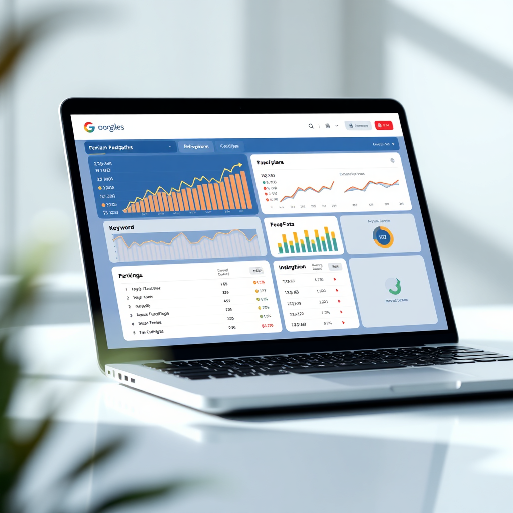 Professional SEO services dashboard for Google rankings