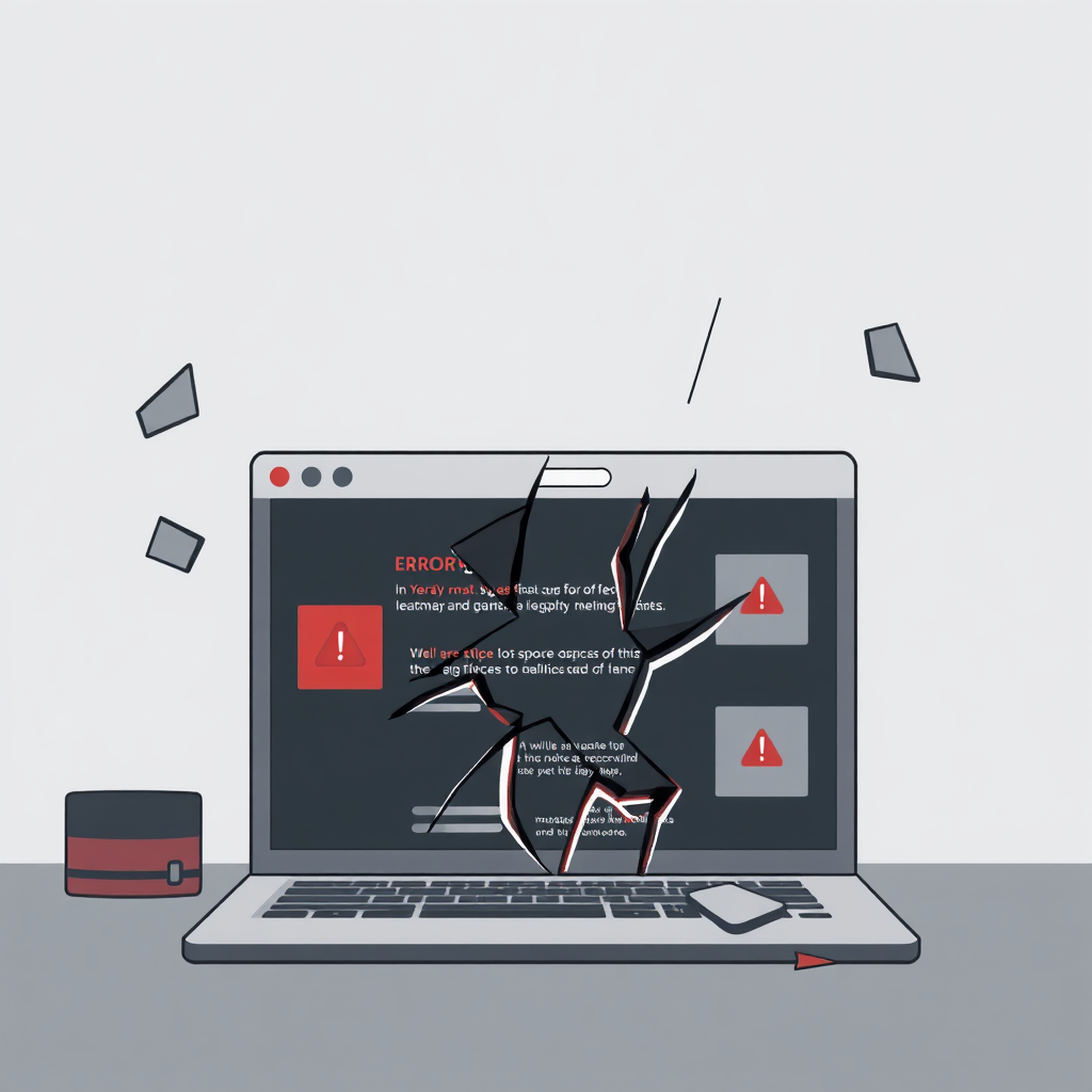 Illustration of a broken website, representing neglect