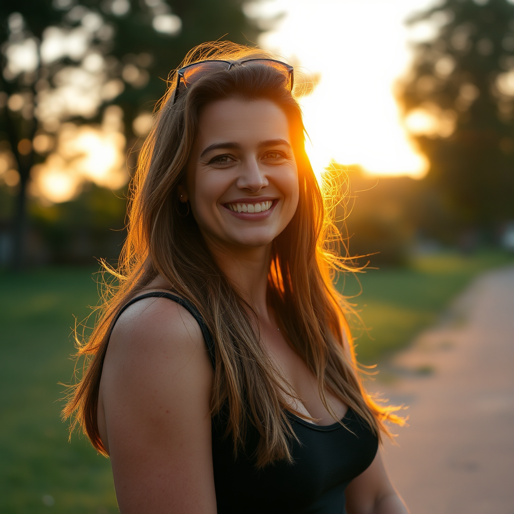 Outdoor golden hour portrait