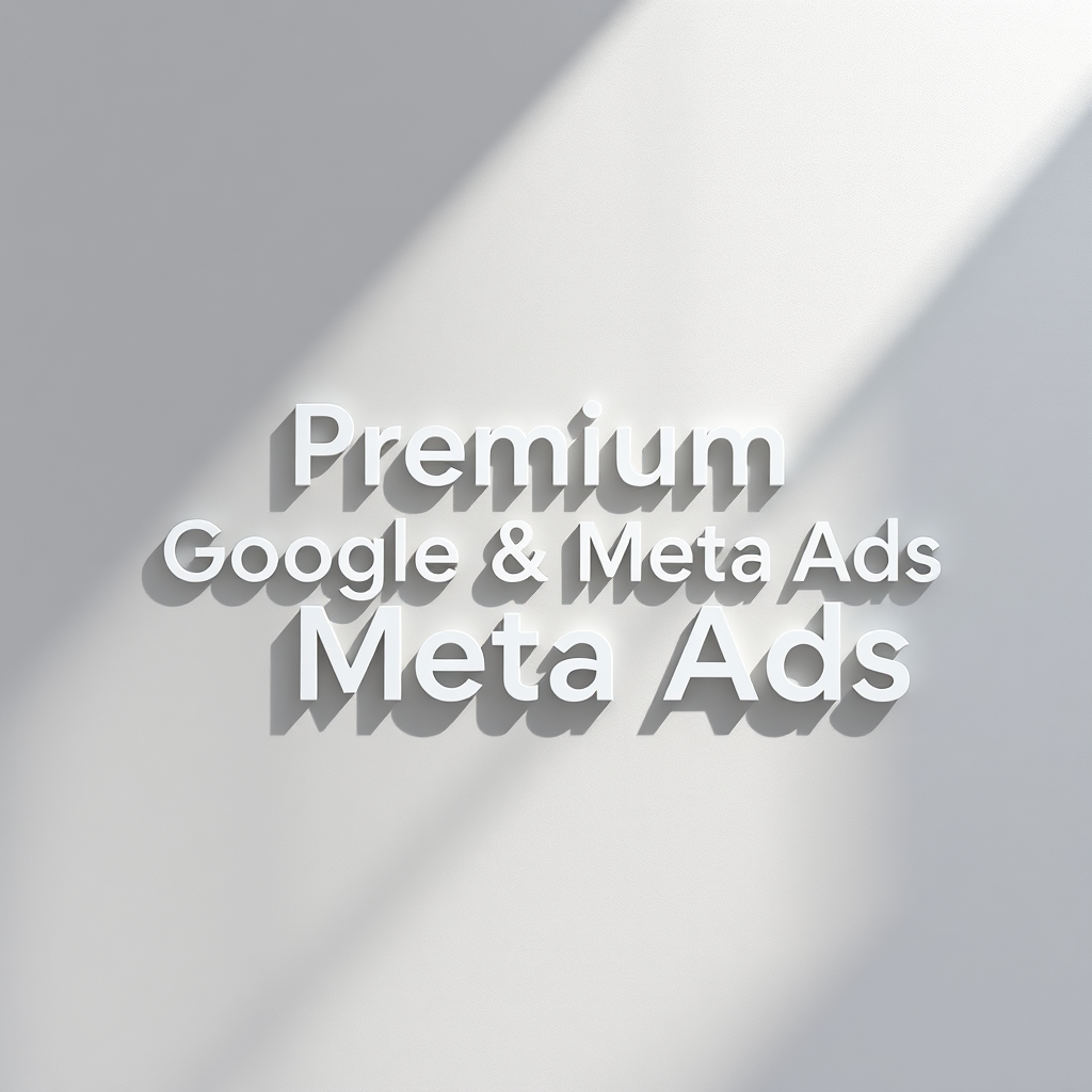 Typography-based hero image for Premium Google & Meta Ads