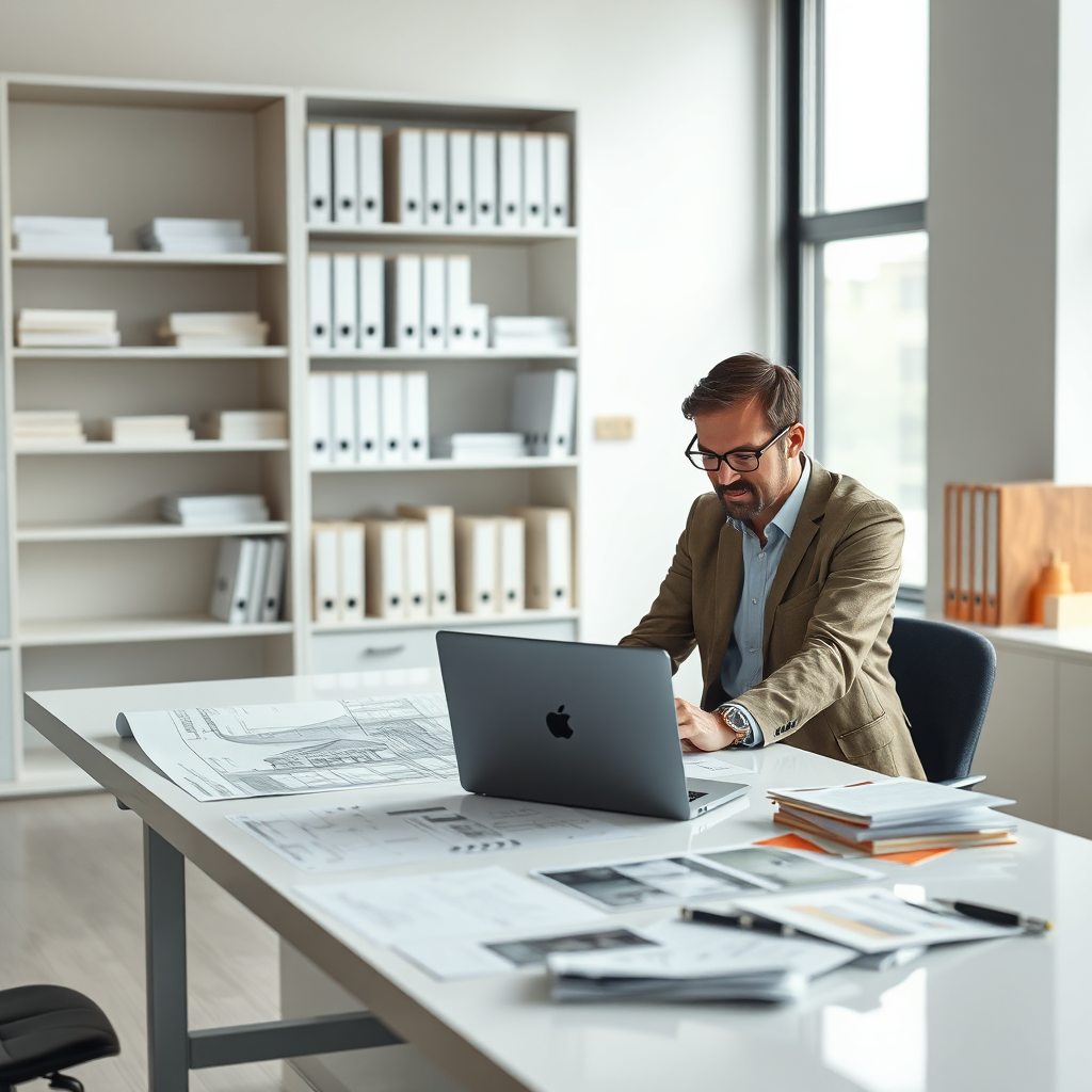 Professional office environment for architectural planning