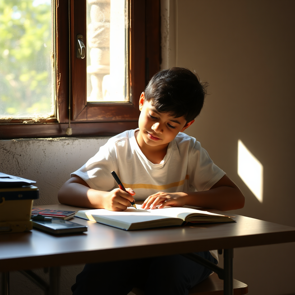 Student studying with hope