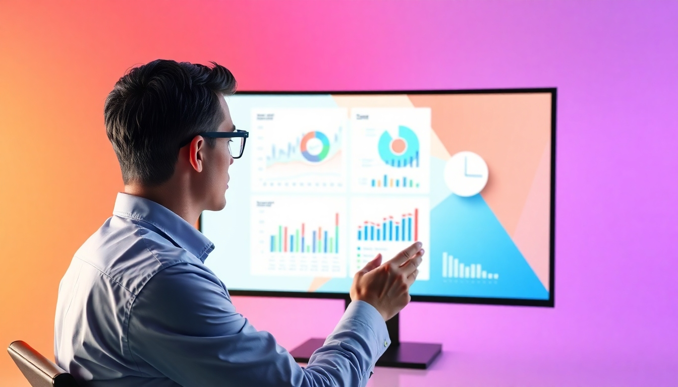 A clean and professional image of a person carefully reviewing and analyzing data and graphics on a screen; the image should convey a sense of data-driven decision-making and professional attention to detail.