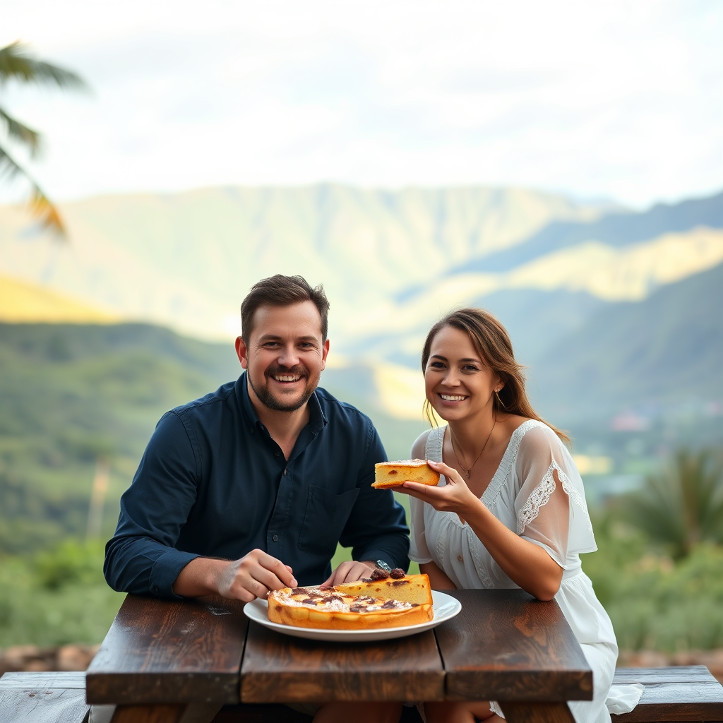 Couple Enjoying Baumkuchen