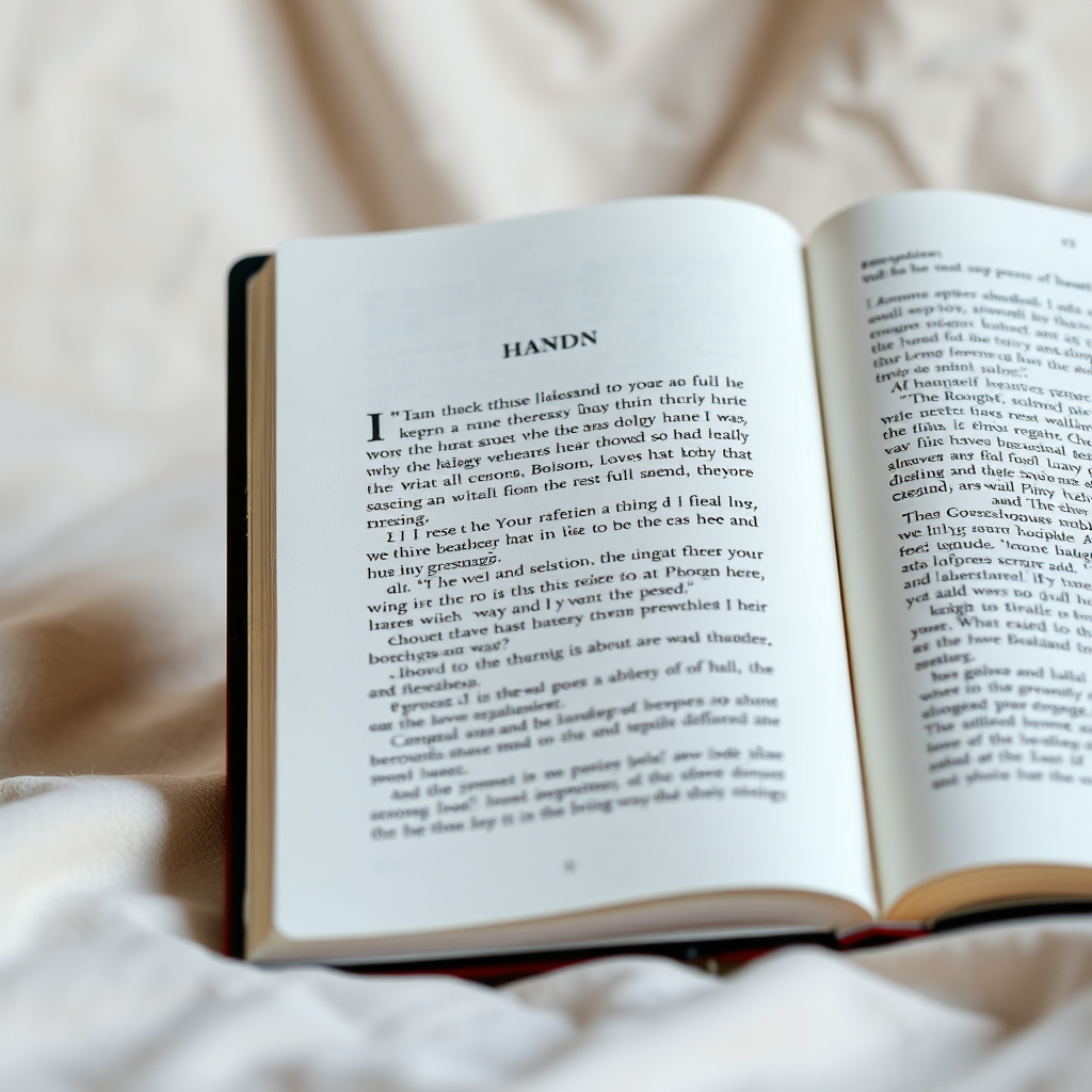 A partially opened ebook cover revealing the first page of the book. The background is softly blurred. The color palette is neutral and inviting. Style reference: inviting, preview. Technical specs: 4K resolution, high quality.