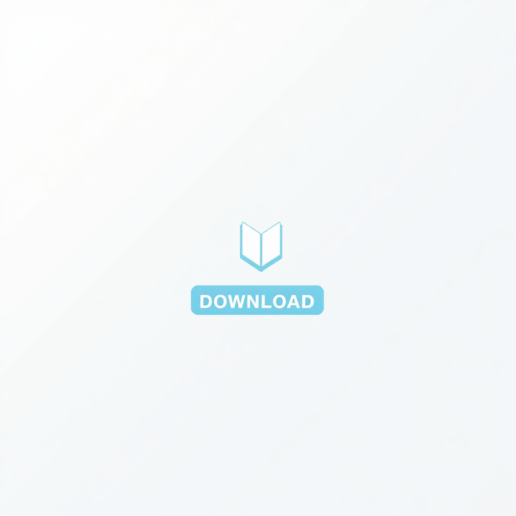 A single, clear download button on a minimalist webpage with a stylized ebook icon. The background is a gradient of light blue to white. Style reference: clean, minimalist. Technical specs: 4K resolution, high quality.