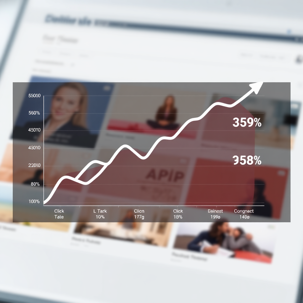 A stylized graph overlaid onto a digital portfolio, highlighting the performance metrics of different thumbnails. The graph represents click-through rates, engagement levels, and other relevant data points. The thumbnails with the highest performance are visually emphasized. The lighting is soft and informative, creating a sense of data-driven insight. The color palette is clean and modern, with a focus on clarity and visual communication. The camera angle is a medium shot, capturing the overall impact of the data-driven selection process. The texture details are smooth and polished, creating a sense of professionalism and sophistication. Technical specs: 4K resolution, high quality, stylized rendering.