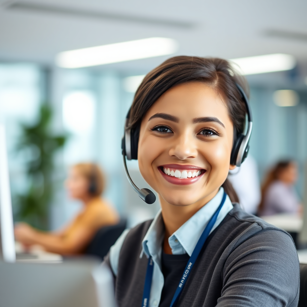 Customer service representative assisting a client