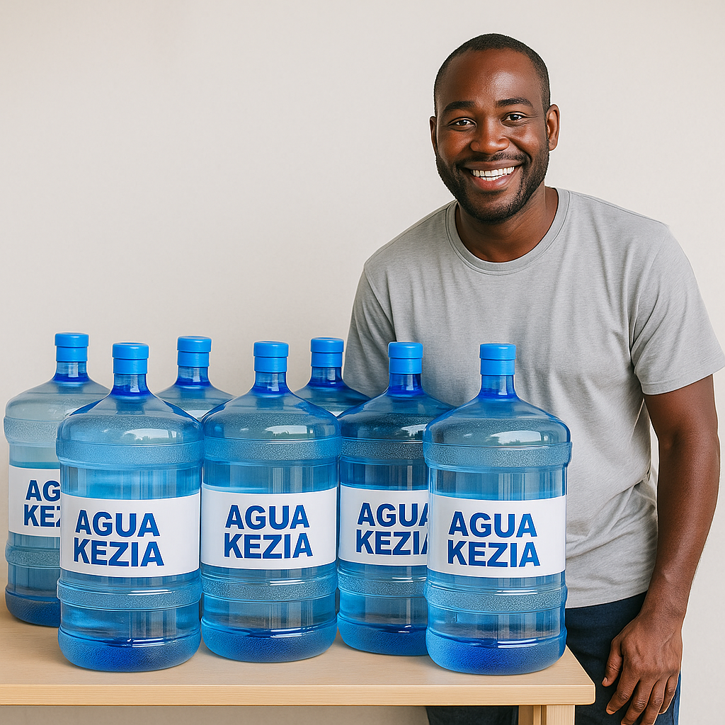 Create an image showcasing various healthy activities that are enhanced by drinking water, such as exercise, yoga, and enjoying a healthy meal. In each scene, subtly include a Kezia water bottle. The lighting should be bright and energetic. The color palette should be vibrant and uplifting. Use a collage-style composition to combine the different scenes. The style should be motivational and inspiring, promoting a healthy lifestyle. Technical specs: 4K resolution, high quality, focus on visual storytelling.