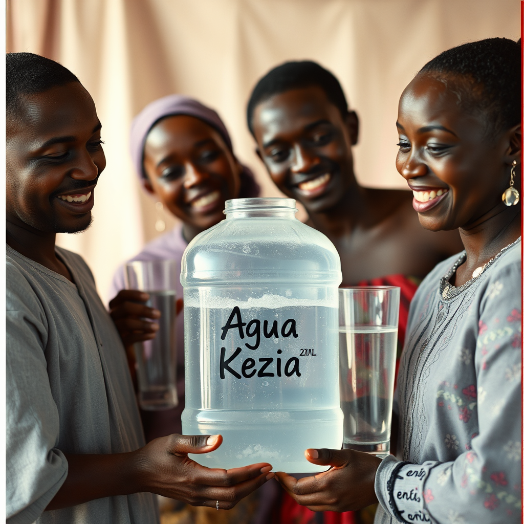 Create a stylized image of a Kezia 20-liter water bottle with a piggy bank next to it. Use visual elements to represent savings, such as coins and a graph showing decreasing costs. The color palette is green and gold to emphasize financial benefits. The camera angle is slightly elevated to showcase the entire composition. The style is clean and modern, resembling a financial infographic. Technical specs: 4K resolution, high quality, focus on clarity and visual impact.