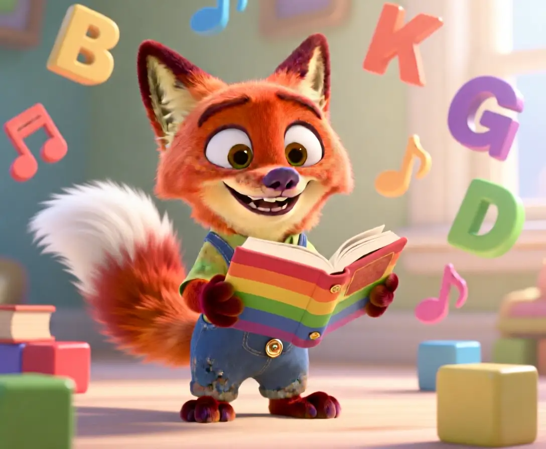 A stylized image of an open storybook with characters leaping off the pages into a fantastical world. The scene is illuminated by soft, warm light emanating from the book, casting a magical glow on the characters and their surroundings. The color palette is rich and inviting, with warm earth tones and vibrant pops of color. Camera angle: a slightly elevated perspective that captures the entire scene. Textures are detailed and tactile, creating a sense of depth and immersion. Style reference: a blend of classic children's illustration and modern digital art. Technical specs: high quality.