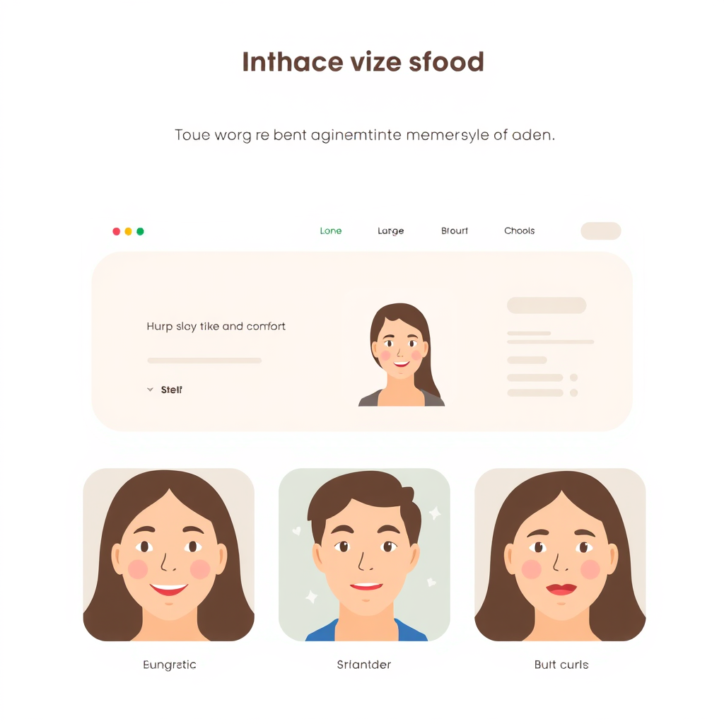 A stylized image of a website interface that dynamically changes based on the user's facial expressions. The interface is fluid and responsive, adapting to the user's emotional state in real-time. The color palette is soft and calming, creating a sense of personalized comfort.