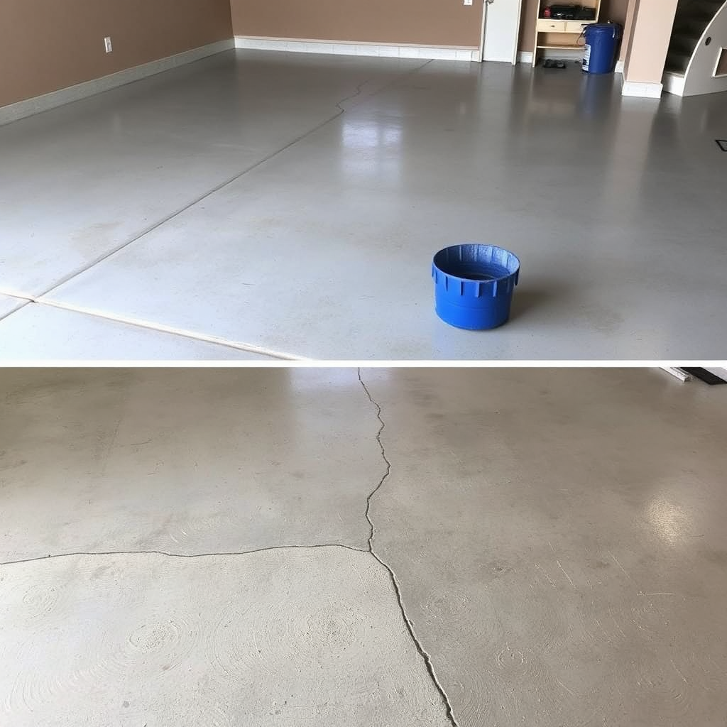 Concrete floor repair example