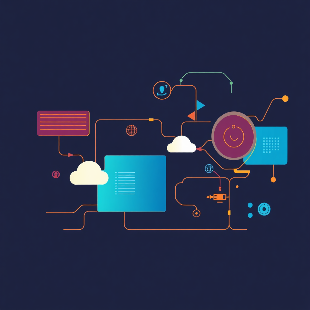 A stylized image of a well-organized IT infrastructure, with servers, computers, and network devices seamlessly interconnected. The image conveys a sense of order and efficiency. The color palette is clean and modern, with a focus on functionality. Resolution: 4K.