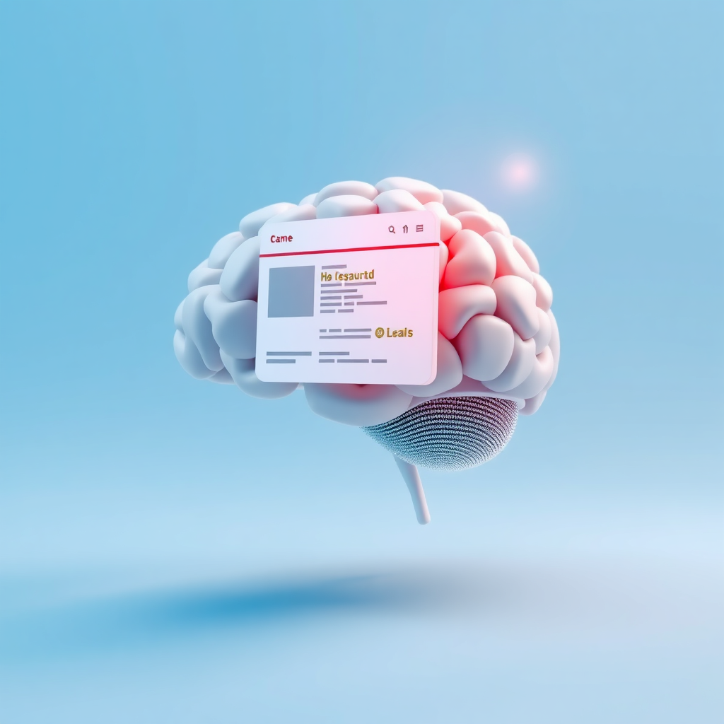 A 4K rendering of an AI brain constructing a website layout from abstract code blocks, showcasing intelligent automation.