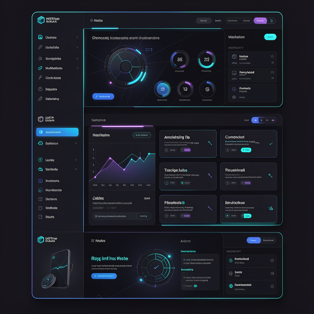 Sleek UI Application Dashboard Screen Mockup