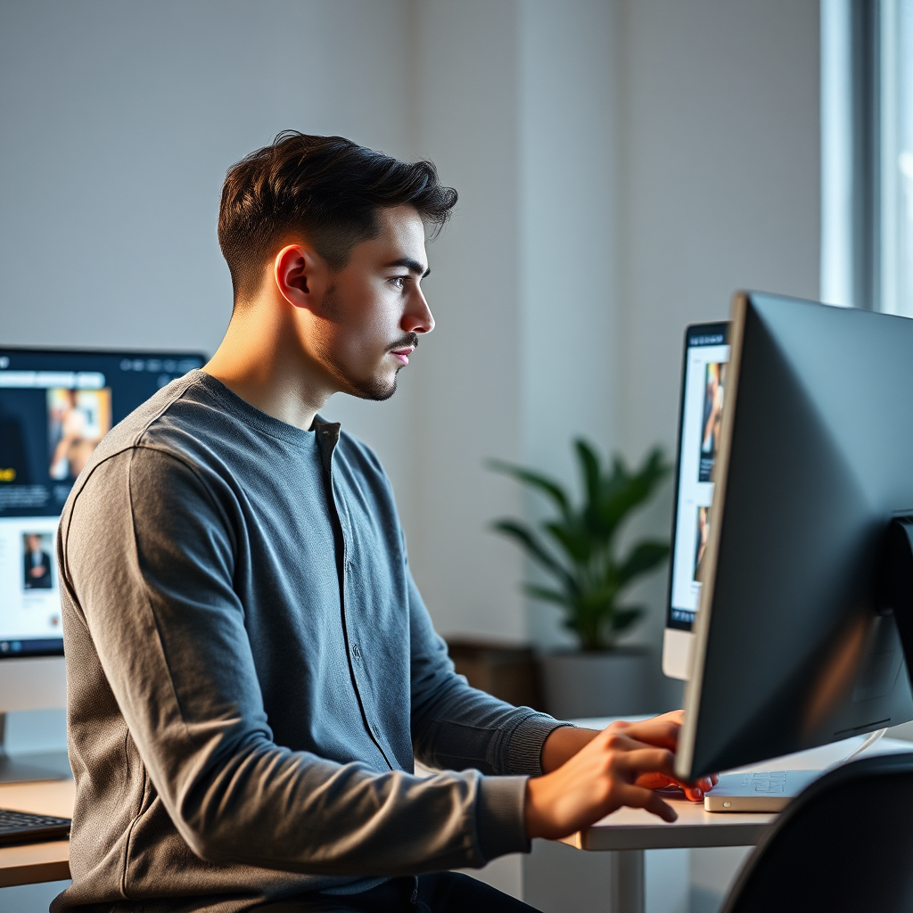 Designer reviewing work