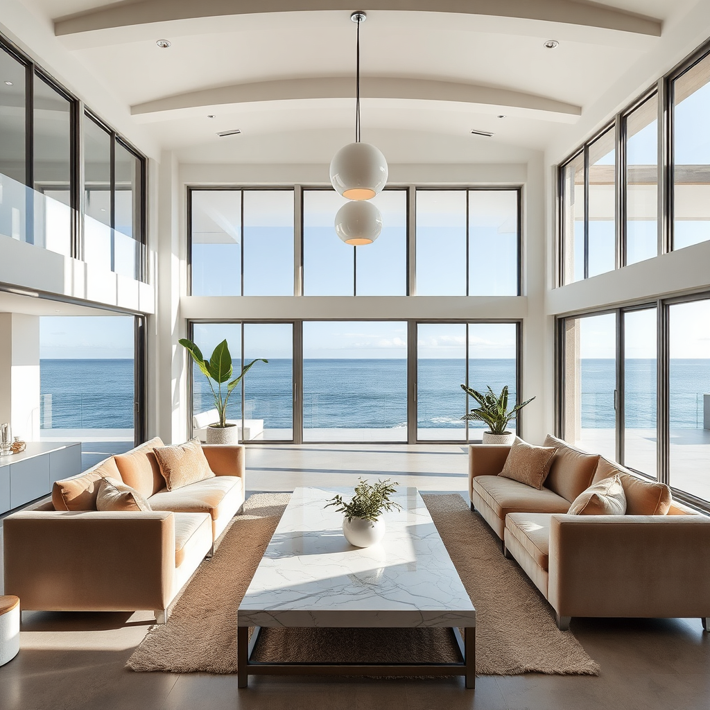 Luxury villa interior living room