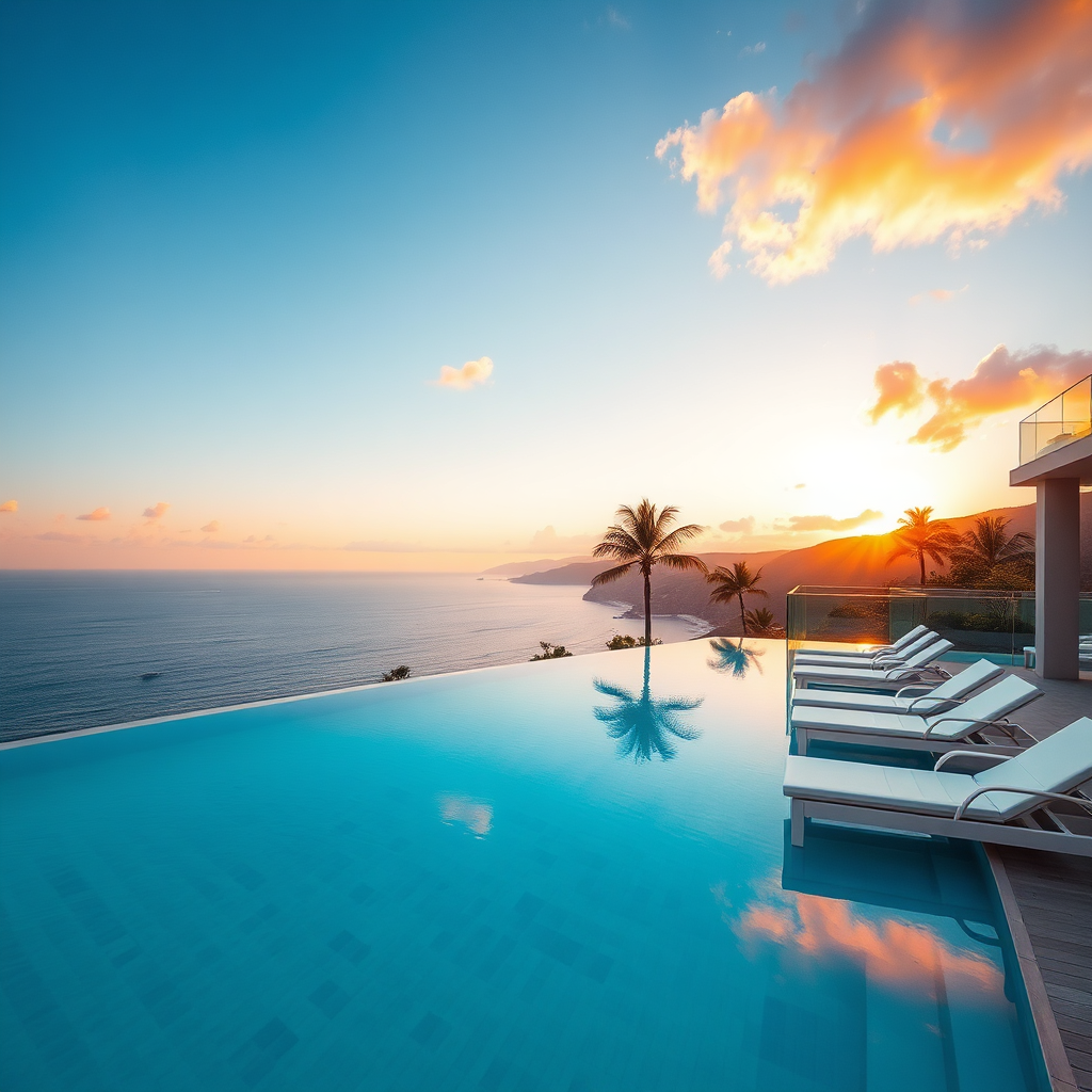 Infinity pool at sunset