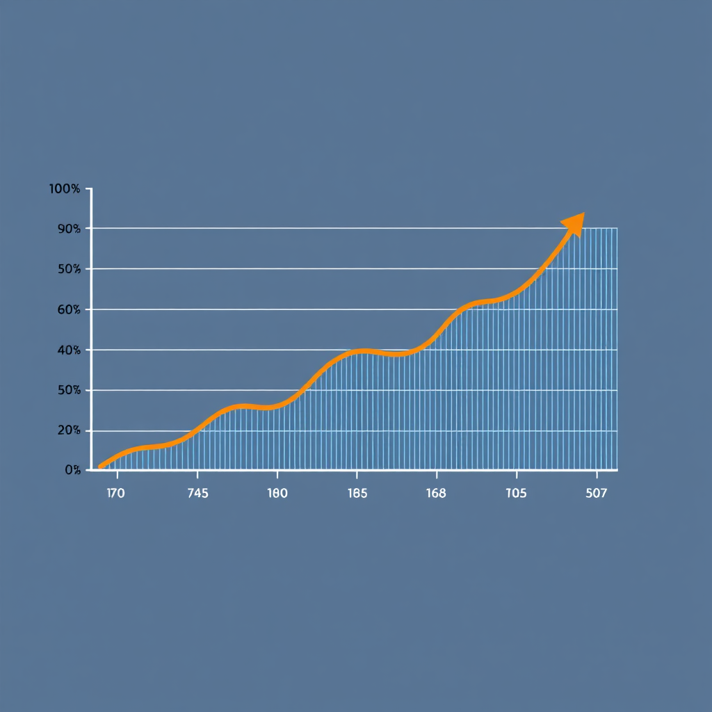 A stylized graph displaying continuous growth and scalability supported by an automated analytics workflow, showcasing data-driven results. Sleek, modern design. Technical Specs: 4K Resolution, clean vector design.