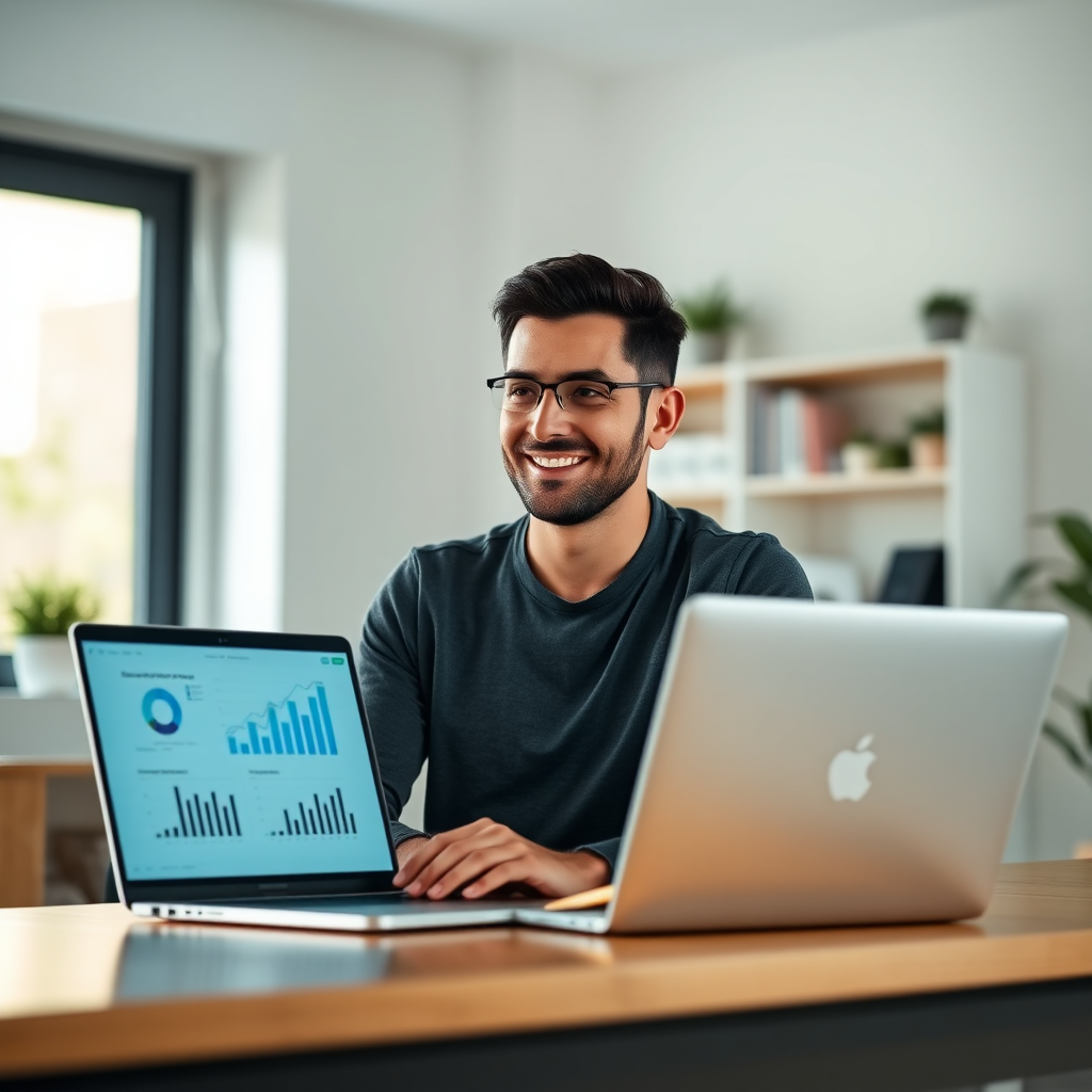 Entreprenör som använder Webinaris för att analysera webinar-resultat