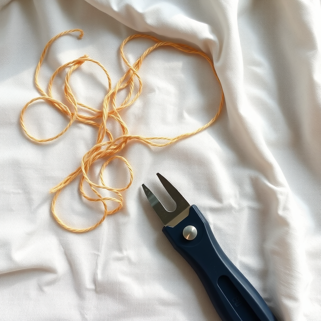 Thread tangle and seam ripper