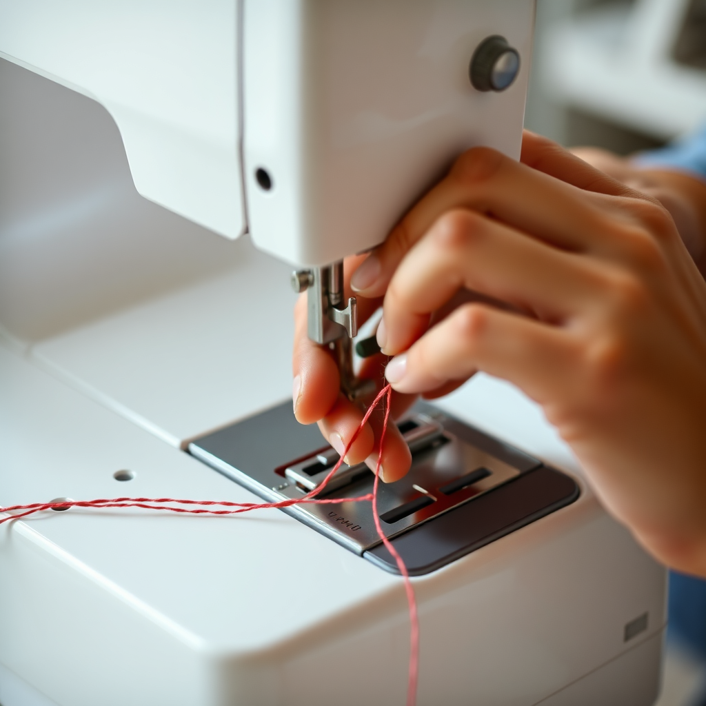 Threading a serger with color guides