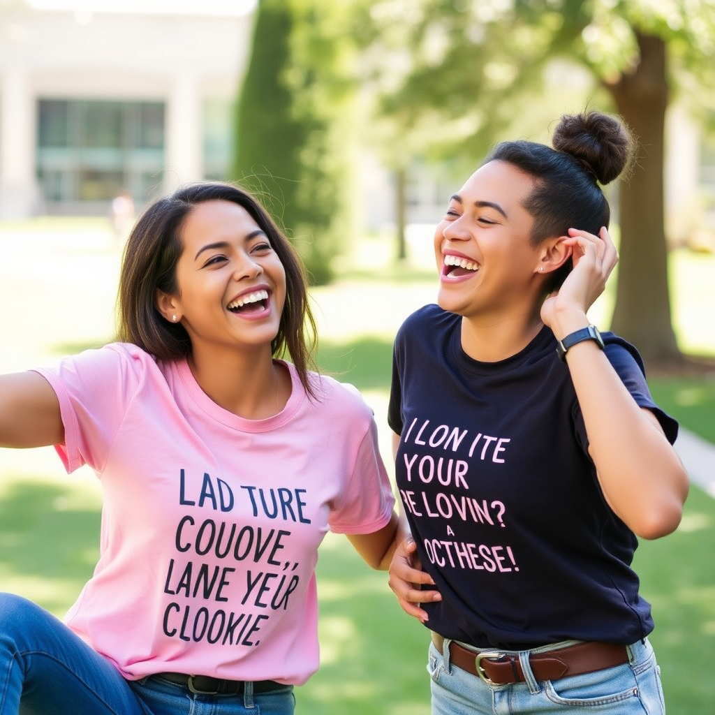 Instagram post of two friends in t-shirts