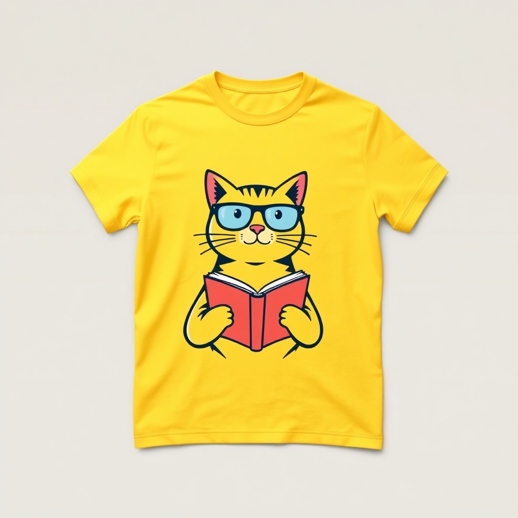 Cat wearing glasses t-shirt