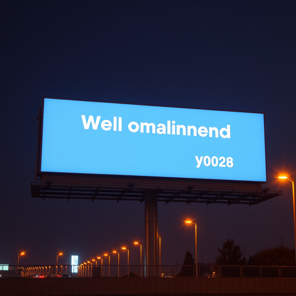 Create an image showing a well-maintained billboard that has been in place for several years. The billboard is still in good condition and effectively promoting the brand. The lighting should be warm and reassuring, conveying a sense of long-term value.