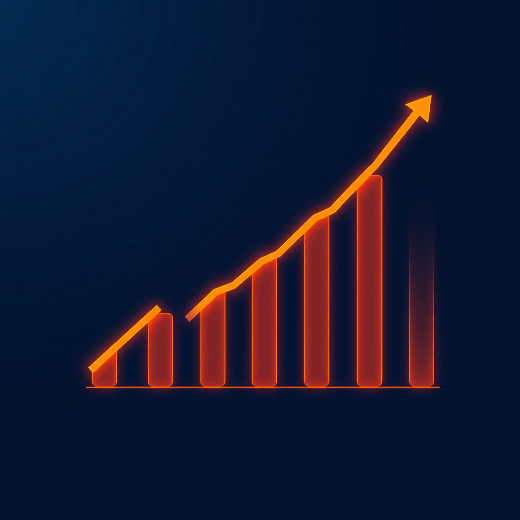 Graph showing upward business growth