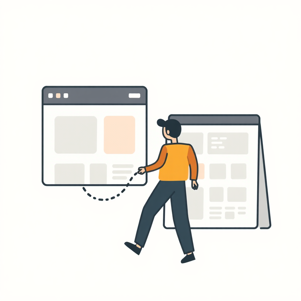 Illustration of a reader leaving a website after viewing one page