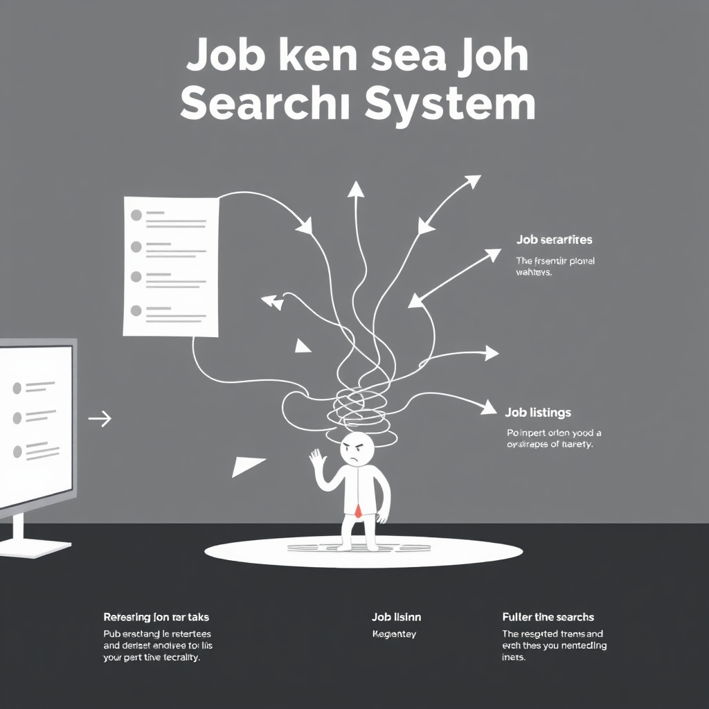 Infographic depicting a broken job search system