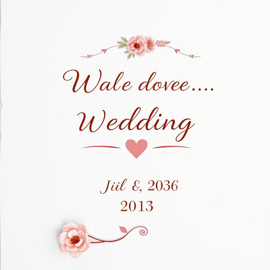 A visually appealing image showcasing the key elements of a well-crafted wedding announcement: beautiful typography, a heartfelt message, and the wedding date prominently displayed. The color palette is soft and romantic, with subtle floral accents. The background is a textured paper surface, adding depth and visual interest. The lighting is bright and even, highlighting the details of each element. 4K resolution, high quality.