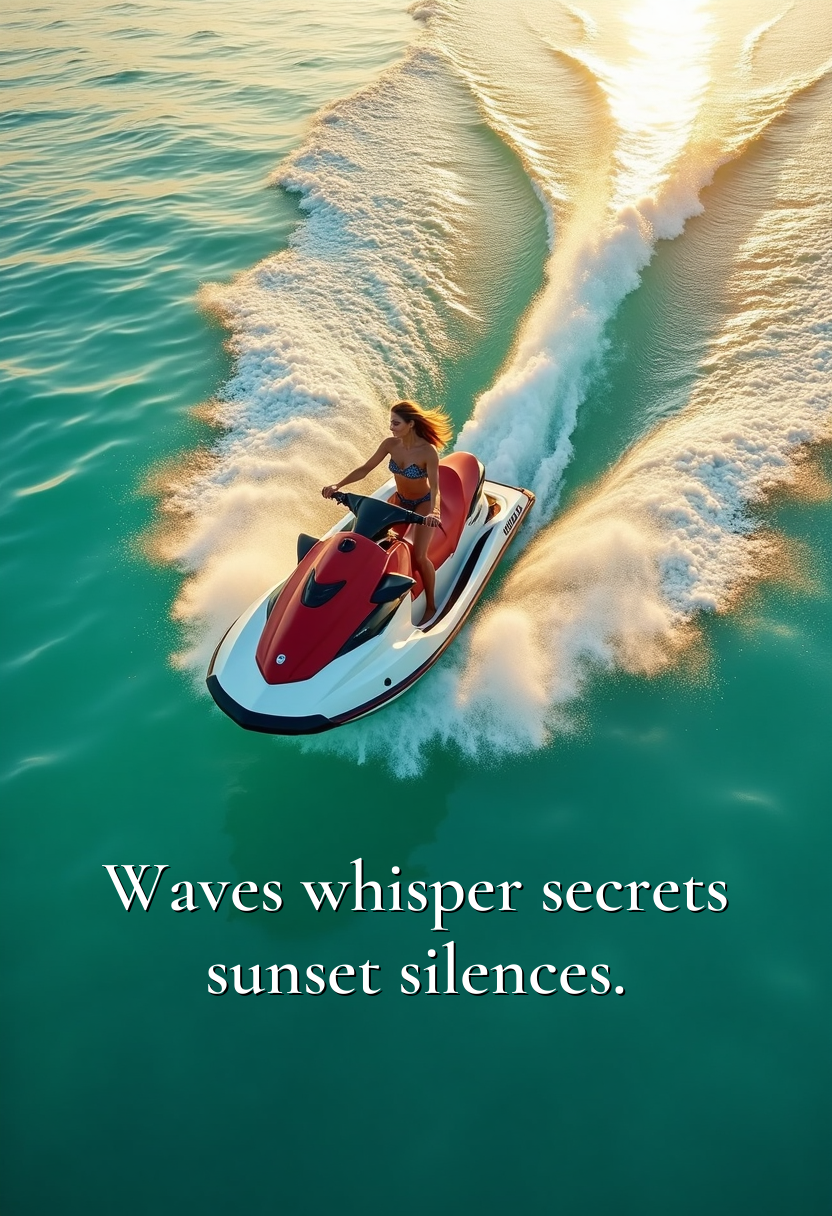 a woman on a jetski