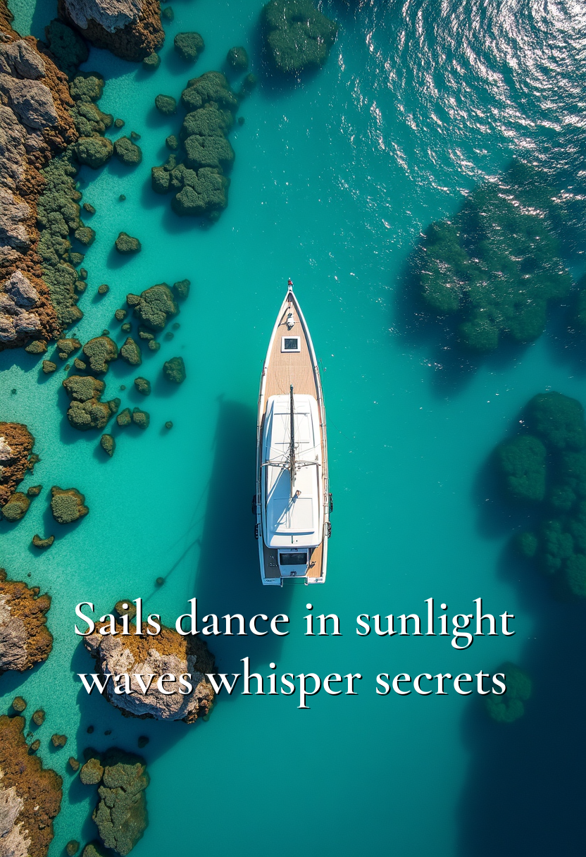 a sailing ship is tropical waters