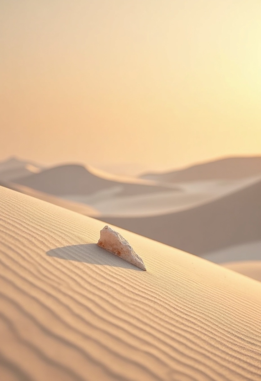 desert sand scene with rock in middle