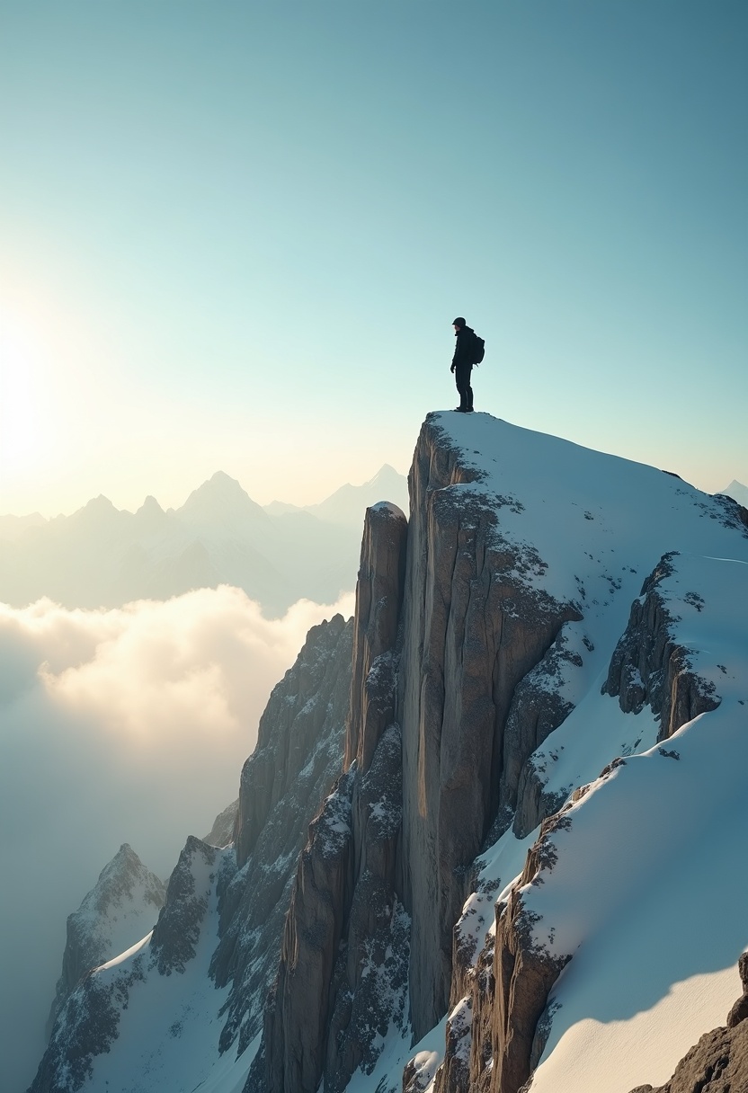 hiker on a mountain top