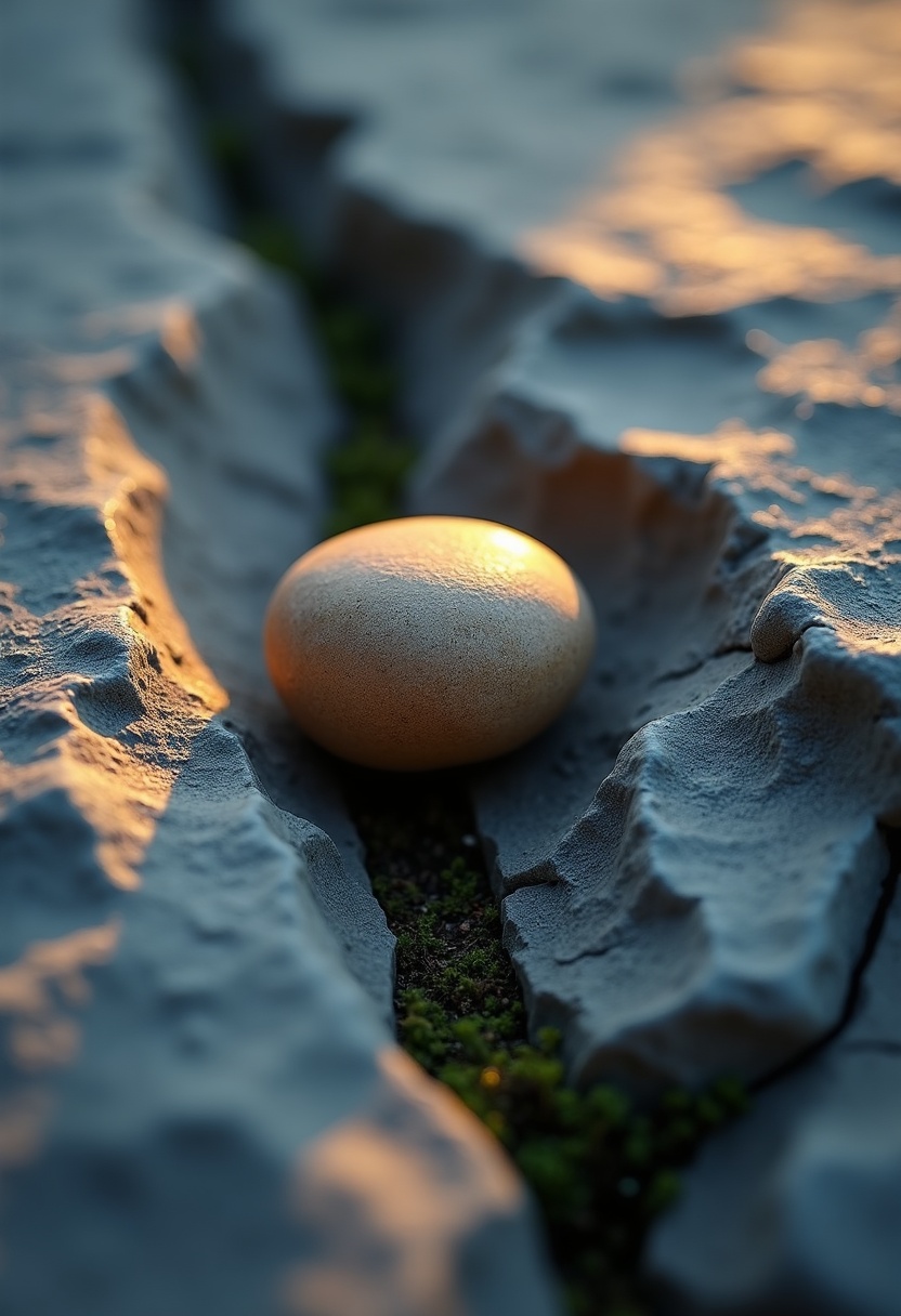 a rock in a crevace
