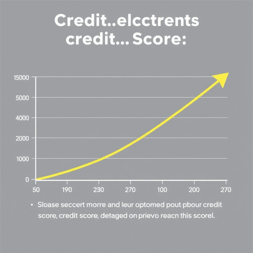 A graph showing a gradual increase in a credit score, indicating improvement and recovery. Style: Progress-oriented and optimistic.