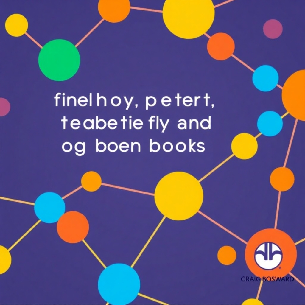 A graphic depicting a network of connected dots, symbolizing the community of children, parents, and educators who enjoy Craig Bosward's books.  The dots should be brightly colored and connected, conveying a sense of community and shared joy.  Craig Bosward's logo should be prominently featured.