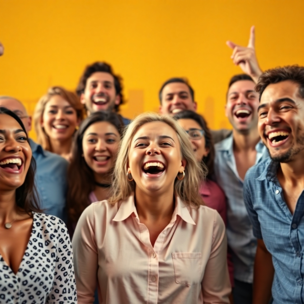 A photorealistic image of a diverse group of people celebrating with happy expressions, representing tax relief and saving money.  In the background, subtle representations of Australian landmarks or symbols. The overall style should be bright, positive, and uplifting, promoting a sense of financial relief and opportunity.