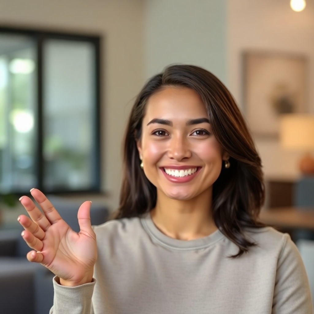 A photorealistic image of a friendly, approachable person presenting an AAA Audit YouTube video in a casual yet professional setting. They are smiling and engaging directly with the camera. The background should be subtly blurred, focusing attention on the presenter. High resolution, sharp focus, soft lighting, natural color palette.