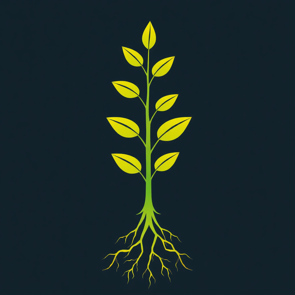 A stylized image showcasing a growing plant with roots reaching deeper into the ground and branches extending higher into the sky. The color palette should be vibrant and optimistic, symbolizing growth and potential.