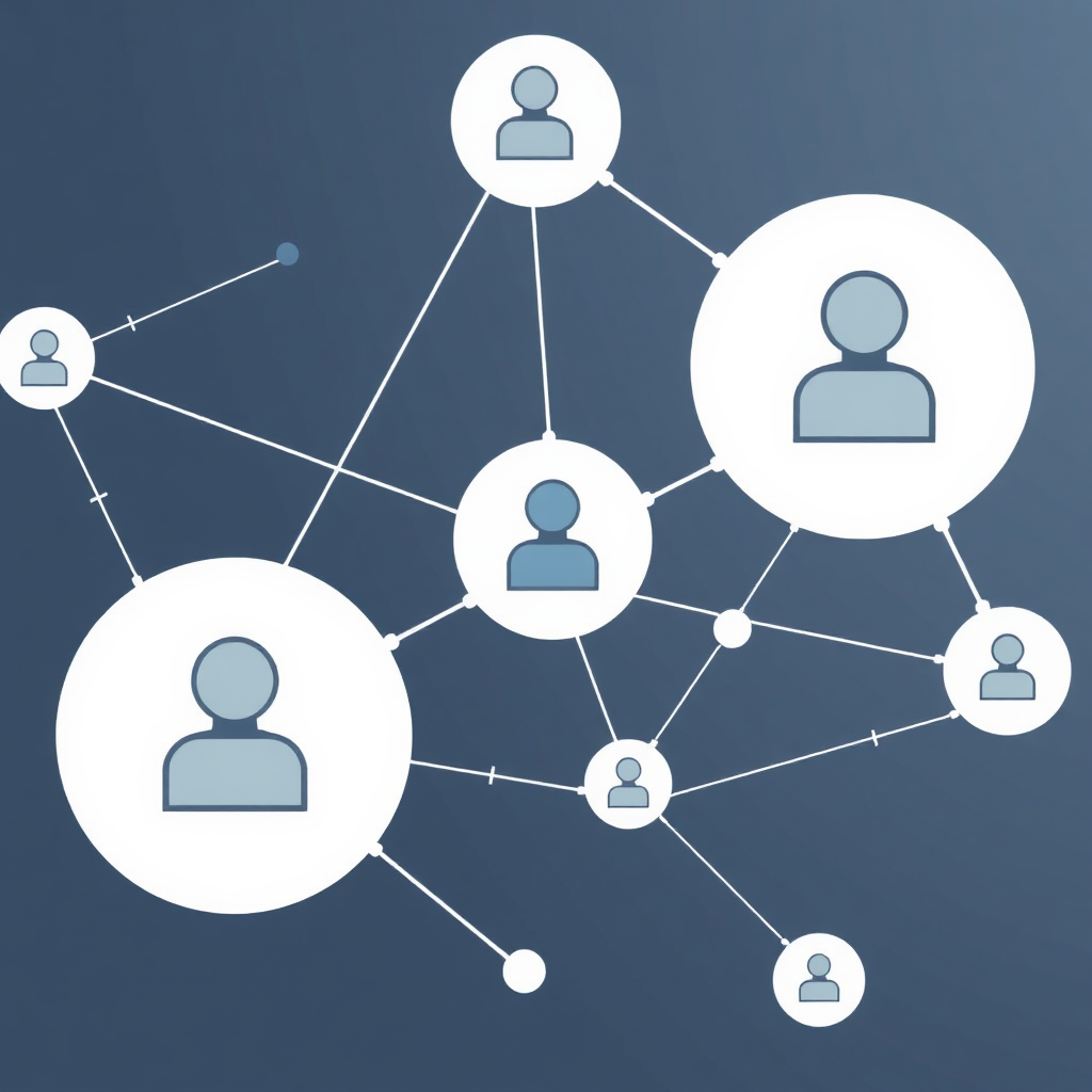 A visual representation of a network connecting different lenders and borrowers. The image should convey connectivity and expertise. Style: Professional and informative.